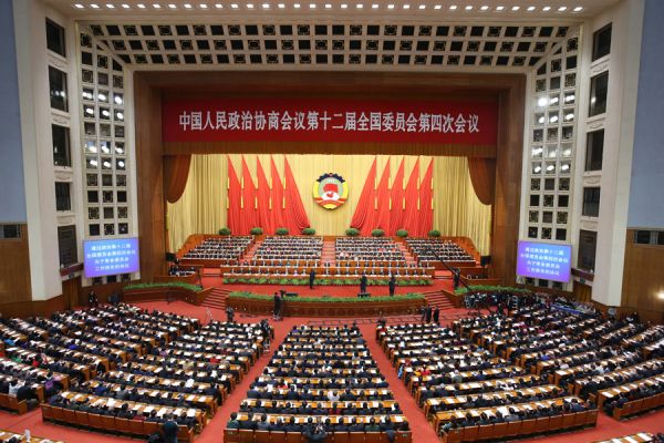 3月14日,全国政协十二届四次会议在北京人民大会堂举行闭幕会。 新华社记者 庞兴雷 摄